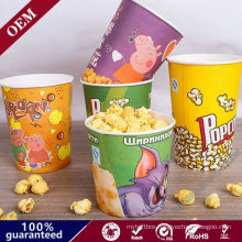 Hot Selling Custom Printing Single Wall Disposable Popcorn Bucket Paper Cup